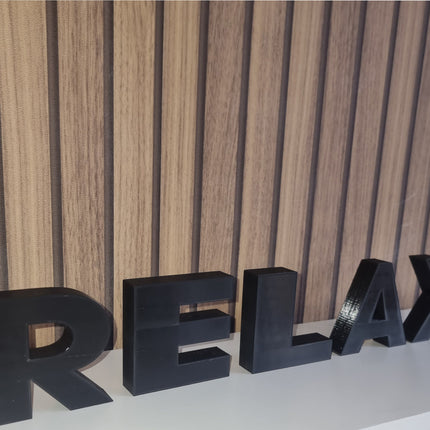 Relax Decorative Letter Ornament - 3D Printed, New Home Gift, Perfect Gift, 3D Printed Gift, Freestanding letters