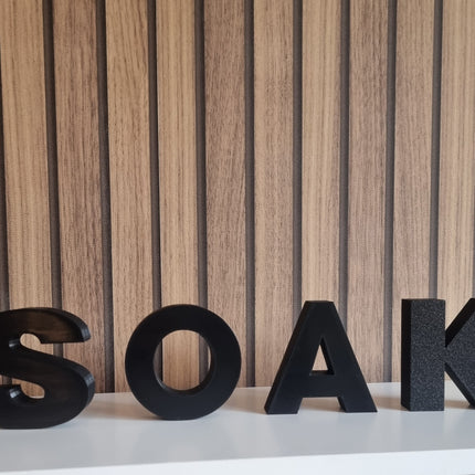 Soak Decorative Letter Ornament - 3D Printed, New Home Gift, Perfect Gift, 3D Printed Gift, Freestanding letters, Bathroom decor