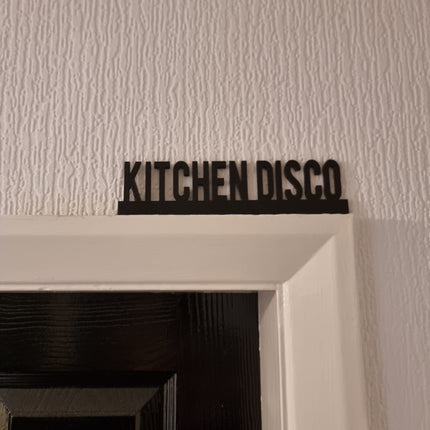 KITCHEN DISCO Door topper, shelf decor, wall decor, quirky home interior decor, quirky gift, door decoration 