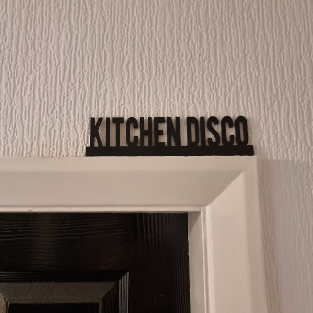 KITCHEN DISCO Door topper, shelf decor, wall decor, quirky home interior decor, quirky gift, door decoration 