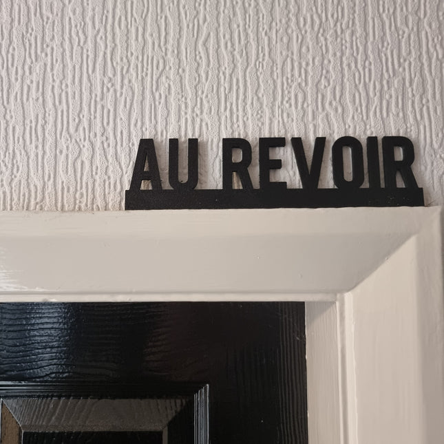 Au Revoir Door topper, shelf decor, wall decor, quirky home interior decor, quirky gift, door decoration 