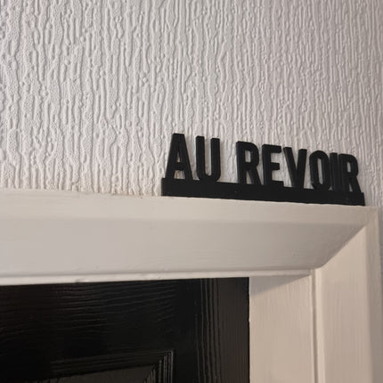 Au Revoir Door topper, shelf decor, wall decor, quirky home interior decor, quirky gift, door decoration 