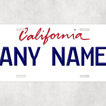 Custom California License Plate Sign, Vintage Rusty Look, Personalized Name Sign, Wall Art Gift for Him, California Decor, USA Car Plate