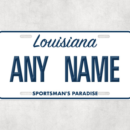 Custom Louisiana License Plate Sign, Sportsman’s Paradise Personalized Plate, USA State Car Wall Art, Novelty Name Sign Gift