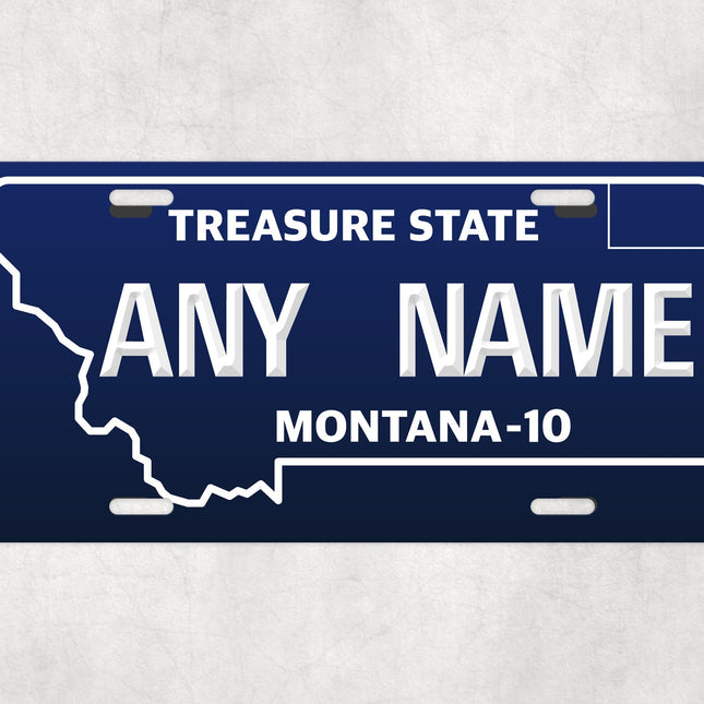 Custom Montana License Plate Sign, Treasure State Name Plate, Personalized Wall Decor Gift, USA State Sign for Him, Montana Car Plate Art