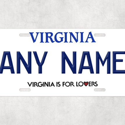 Custom Virginia License Plate Sign, Virginia Is For Lovers Personalized Plate, Romantic State Wall Art Gift, USA Car Sign for Couples