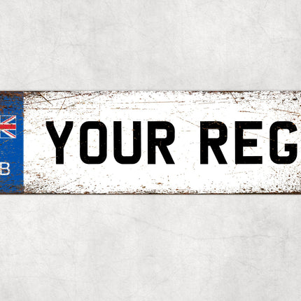 GB Number Plate Sign, Union Jack Custom Reg Plate, Personalised UK Wall Decor, White Novelty Plate for Garage or Shed, British Gift Idea