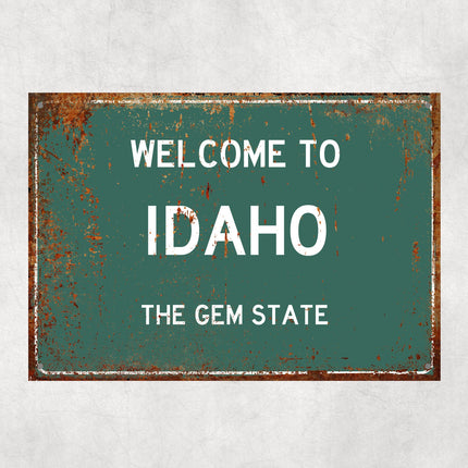Welcome to Idaho Sign, Idaho Metal Sign, Idaho Gift, Idaho Gifts, Idaho Souvenir, Idaho Gem State