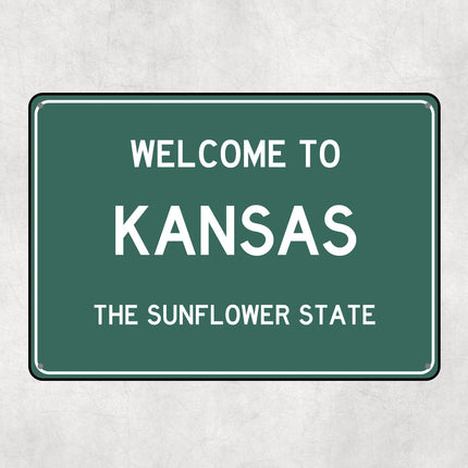 Welcome to Kansas Sign, Kansas Metal Sign, Kansas Gift, Kansas Gifts, Kansas Souvenir, Kansas Sunflower State