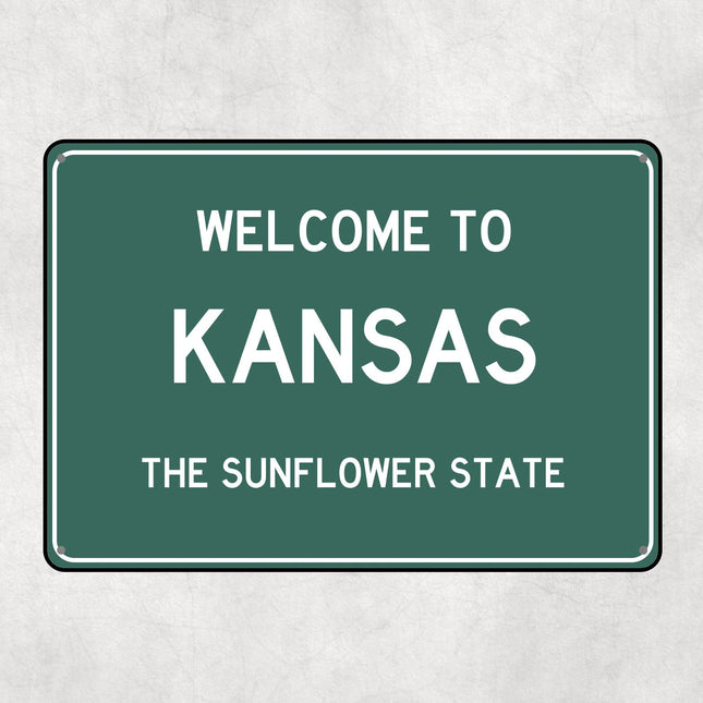 Welcome to Kansas Sign, Kansas Metal Sign, Kansas Gift, Kansas Gifts, Kansas Souvenir, Kansas Sunflower State