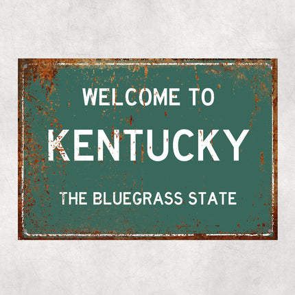 Welcome to Kentucky Sign, Kentucky Metal Sign, Kentucky Gift, Kentucky Gifts, Kentucky Souvenir, Kentucky Bluegrass State
