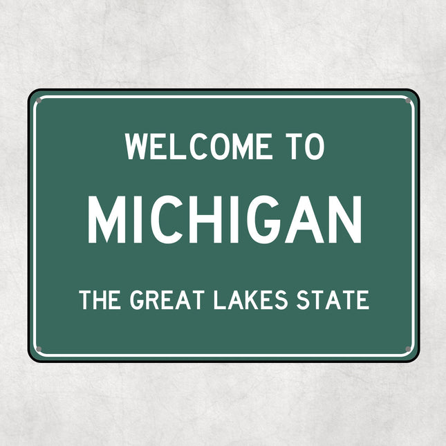 Welcome to Michigan Sign, Michigan Metal Sign, Michigan Gift, Michigan Gifts, Michigan Souvenir, Michigan Great Lakes State