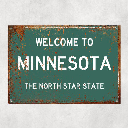 Welcome to Minnesota Sign, Minnesota Metal Sign, Minnesota Gift, Minnesota Gifts, Minnesota Souvenir, Minnesota North Star State