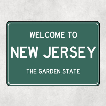 Welcome to New Jersey Sign, New Jersey Metal Sign, New Jersey Gift, New Jersey Gifts, New Jersey Garden State