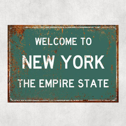 Welcome to New York Sign, New York Metal Sign, New York Gift, New York Gifts, New York Souvenir, New York Empire State