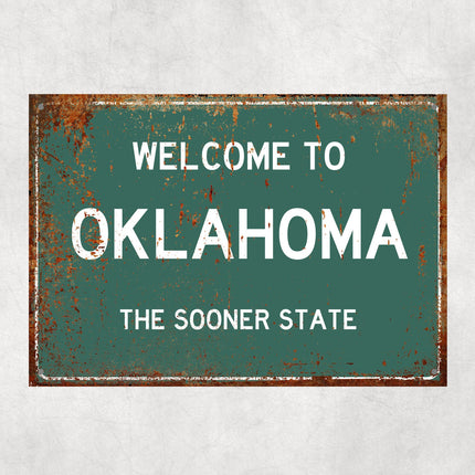 Welcome to Oklahoma Sign, Oklahoma Metal Sign, Oklahoma Gift, Oklahoma Gifts, Oklahoma Souvenir, Oklahoma Sooner State