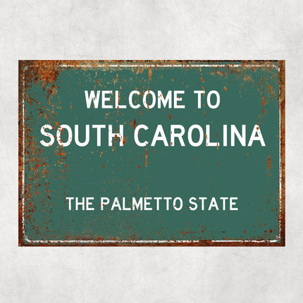 Welcome to South Carolina Sign, South Carolina Metal Sign, South Carolina Gift, South Carolina Gifts, South Carolina Palmetto State