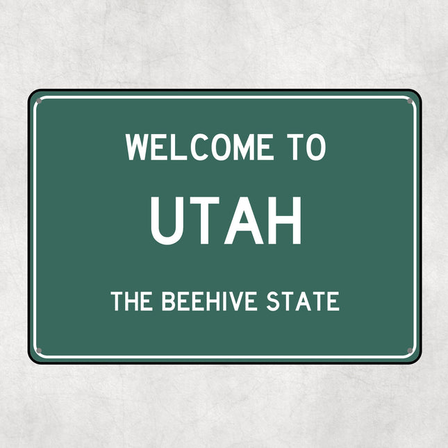 Welcome to Utah Sign, Utah Metal Sign, Utah Gift, Utah Gifts, Utah Souvenir, Utah Beehive State