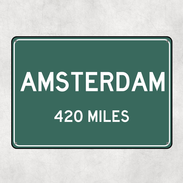 PERSONALIZED AMSTERDAM Sign, Amsterdam City Distance Sign, City of Amsterdam Gift, Amsterdam Gifts, Amsterdam Souvenir, Amsterdam Signs