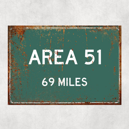 PERSONALIZED AREA 51 Sign, Area 51 City Distance Sign, City of Area 51 Gift, Area 51 Gifts, Area 51 Souvenir, Area 51 Signs