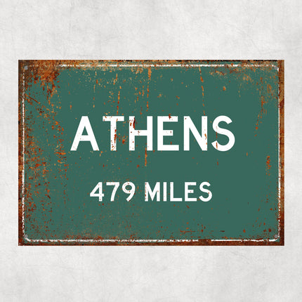 PERSONALIZED ATHENS Sign, Athens City Distance Sign, City of Athens Gift, Athens Gifts, Athens Souvenir, Athens Signs
