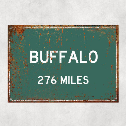 PERSONALIZED BUFFALO Sign, Buffalo City Distance Sign, City of Buffalo Gift, Buffalo Gifts, Buffalo Souvenir, Buffalo Signs