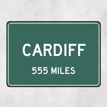 PERSONALIZED CARDIFF Sign, Cardiff City Distance Sign, City of Cardiff Gift, Cardiff Gifts, Cardiff Souvenir, Cardiff Signs
