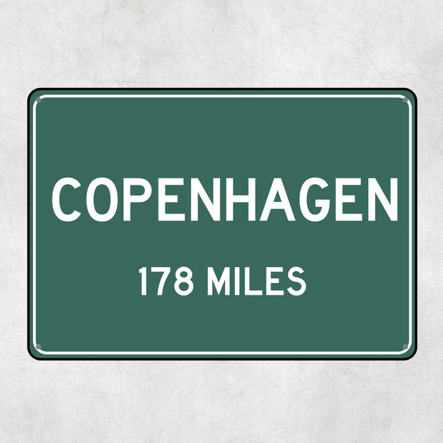 PERSONALIZED COPENHAGEN Sign, Copenhagen City Distance Sign, City of Copenhagen Gift, Copenhagen Gifts, Copenhagen Souvenir, Copenhagen Sign