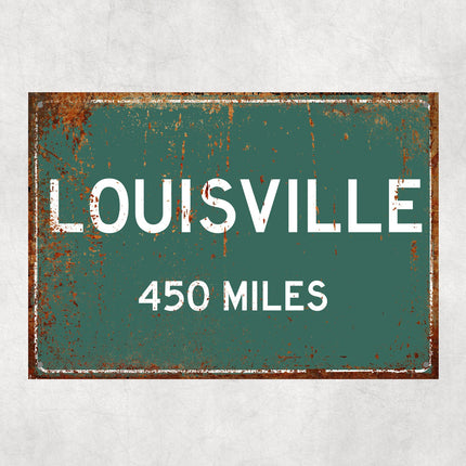 PERSONALIZED LOUISVILLE Sign, Louisville City Distance Sign, City of Louisville Gift, Louisville Gifts, Louisville Souvenir, Louisville