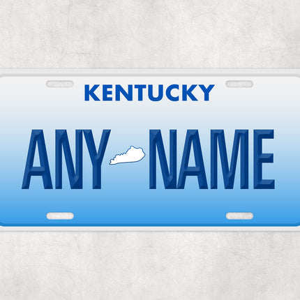 Custom Kentucky License Plate Sign, Personalized Name Plate, USA State Wall Art Gift, Blue License Decor, Novelty Car Sign for Him or Her