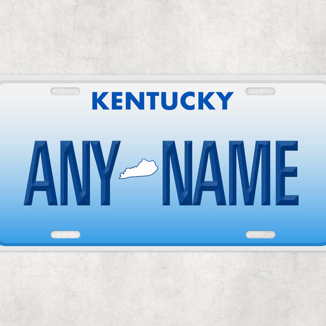 Custom Kentucky License Plate Sign, Personalized Name Plate, USA State Wall Art Gift, Blue License Decor, Novelty Car Sign for Him or Her