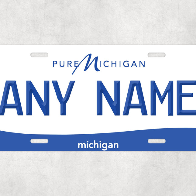 Custom Michigan License Plate Sign, Pure Michigan Rusty Plate, Personalized Name Sign, Wall Decor Gift, Vintage State Plate Art