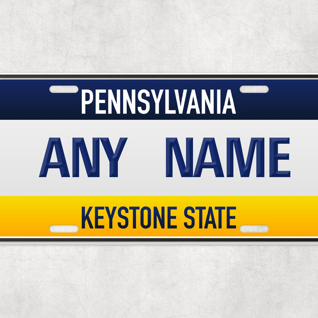 Custom Pennsylvania License Plate Sign, Keystone State Personalized Plate, USA State Name Wall Decor, Novelty Car Sign Gift for Him