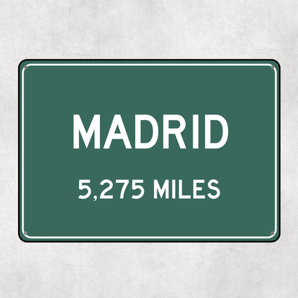 PERSONALIZED MADRID Sign, Madrid City Distance Sign, City of Madrid Gift, Madrid Gifts, Madrid Souvenir, Madrid Signs