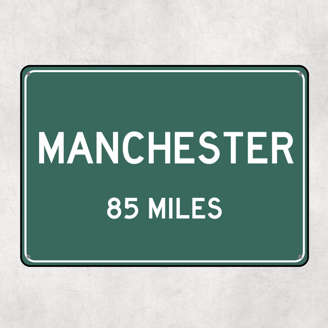PERSONALIZED MANCHESTER Sign, Manchester City Distance Sign, City of Manchester Gift, Manchester Gifts, Manchester Souvenir, Manc Signs