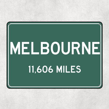 PERSONALIZED MELBOURNE Sign, Melbourne City Distance Sign, City of Melbourne Gift, Melbourne Gifts, Melbourne Souvenir, Melbourne Signs