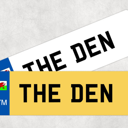 Welsh Number Plate Sign, CYM Novelty Plate, Custom Man Cave or Shed Sign, Wales Flag Decor, Personalised Gift for Him