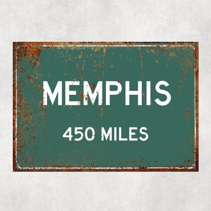 PERSONALIZED MEMPHIS Sign, Memphis City Distance Sign, City of Memphis Gift, Memphis Gifts, Memphis Souvenir, Memphis Signs