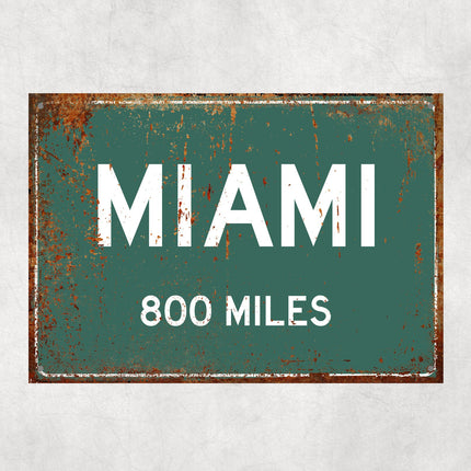 PERSONALIZED MIAMI Sign, Miami City Distance Sign, City of Miami Gift, Miami Gifts, Miami Souvenir, Miami Signs