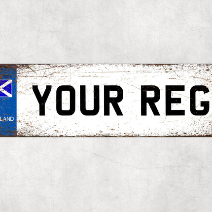 Scottish Number Plate Sign, Custom Scotland Saltire Plate, Personalised Registration Plate, Novelty Car Sign Gift, Garage or Shed Wall Decor