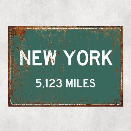 PERSONALIZED NEW YORK Sign, New York City Distance Sign, City of New York Gift, New York Gifts, New York Souvenir, New York Signs