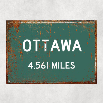 PERSONALIZED OTTAWA Sign, Ottawa City Distance Sign, City of Ottawa Gift, Ottawa Gifts, Ottawa Souvenir, Ottawa Signs