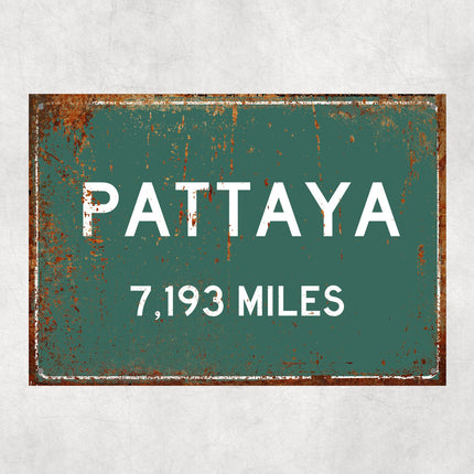 PERSONALIZED PATTAYA Sign, Pattaya City Distance Sign, City of Pattaya Gift, Pattaya Gifts, Pattaya Souvenir, Pattaya Signs
