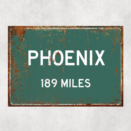 PERSONALIZED PHOENIX Sign, Phoenix City Distance Sign, City of Phoenix Gift, Phoenix Gifts, Phoenix Souvenir