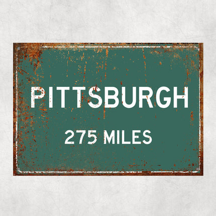 PERSONALIZED PITTSBURGH Sign, Pittsburgh City Distance Sign, City of Pittsburgh Gift, Pittsburgh Gifts, Pittsburgh Souvenir,Pittsburgh Signs