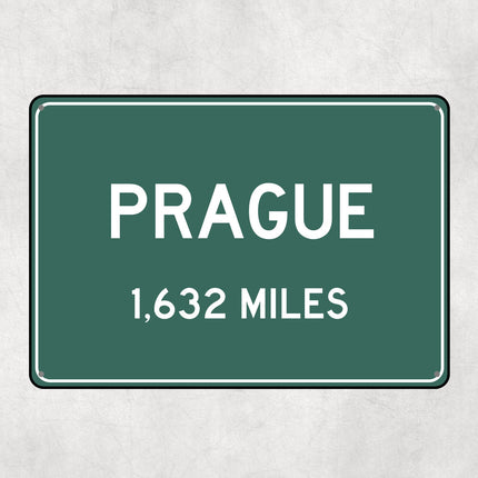 PERSONALIZED PRAGUE Sign, Prague City Distance Sign, City of Prague Gift, Prague Gifts, Prague Souvenir, Prague Signs