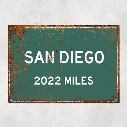PERSONALIZED SAN DIEGO Sign, San Diego City Distance Sign, City of San Diego Gift, San Diego Gifts, San Diego Souvenir