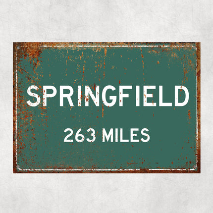 PERSONALIZED SPRINGFIELD Sign, Springfield City Distance Sign, City of Springfield Gift, Springfield Gifts, Springfield Souvenir,Springfield
