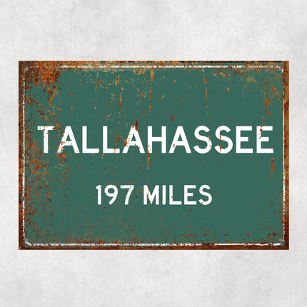 PERSONALIZED TALLAHASSEE Sign, Tallahassee City Distance Sign, City of Tallahassee Gift, Tallahassee Gifts, Tallahassee Souvenir