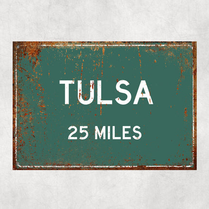 PERSONALIZED TULSA Sign, Tulsa City Distance Sign, City of Tulsa Gift, Tulsa Gifts, Tulsa Souvenir, Tulsa Signs